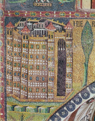 (détail) de Jérusalem - Byzantine School