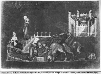 Gr 31 fol.7r Rebecca et Éliézer au puits, de la Genèse de Vienne - Byzantine School