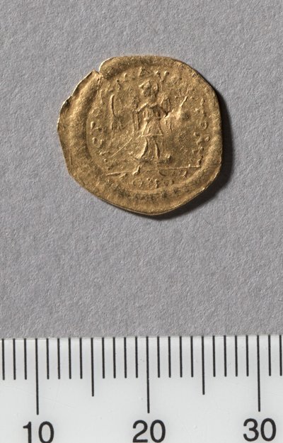 Demi-tremissis de Justinien I, Constantinople, 527-565 (or) - Byzantine School
