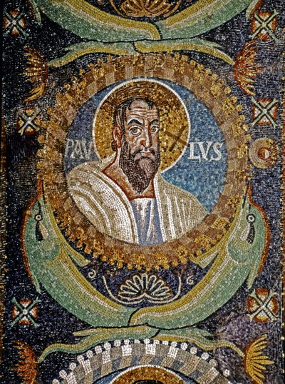 PAULUS: Mosaïque byzantine, VIe siècle - Byzantine School