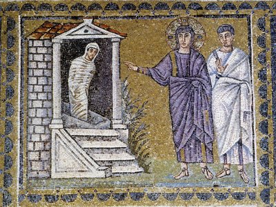 Résurrection de Lazare, mosaïque murale à l