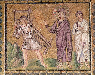 La guérison du paralytique de Capharnaüm, Scènes de la vie du Christ - Byzantine School