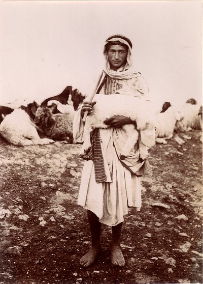 Un berger portant un agneau, c.1894-1914 - C.A. Hornstein