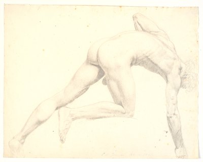 Modèle masculin nu penché en avant - C.A. Jensen