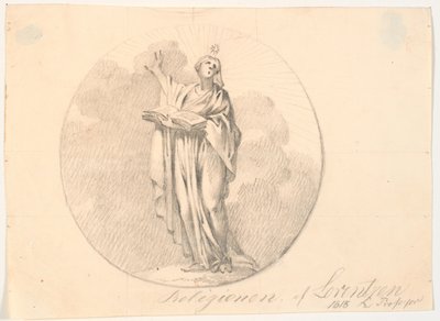 Symbole de la religion. Une femme debout avec un livre - C.A. Lorentzen