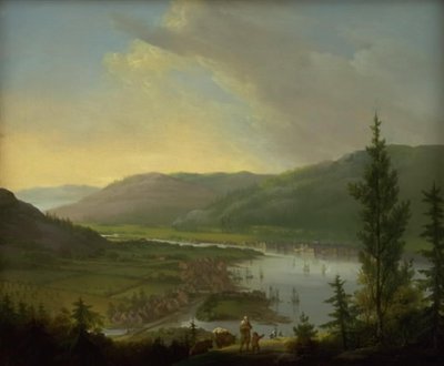Vue vers Drammen, Norvège - C.A. Lorentzen