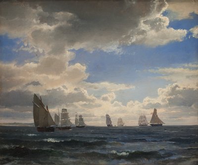 Voiliers dans le détroit au sud de Kronborg - C.F. Sørensen