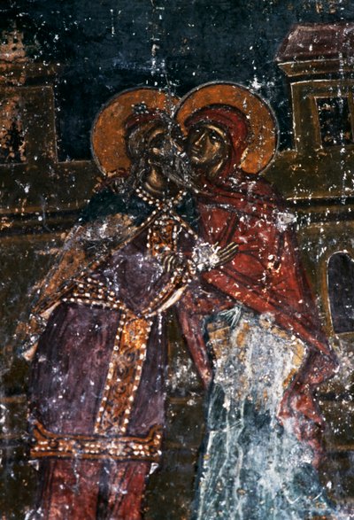 Fresque de saints dans l