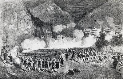 Division du général Giacomo Medici attaquant Levico Terme, Trentin-Haut-Adige, juillet 1866, Troisième Guerre d