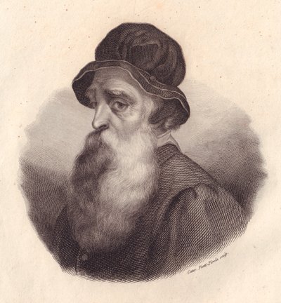 Portrait du sculpteur et orfèvre italien Benvenuto Cellini (1500-1571), gravure sur cuivre par Caterina Piotti-Pirola d
