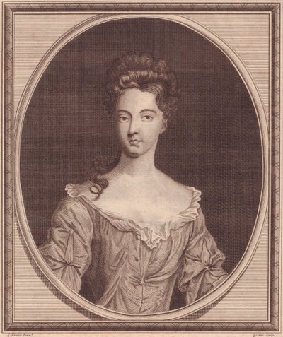 Portrait de Margaret Cecil, comtesse de Ranelagh (1672 ou 1673-1728), gravure sur cuivre par John Goldar d