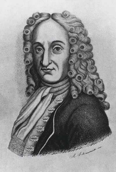 Portrait de Pietro Antonio Michelotti (1673-1740), médecin et iatromathématicien italien, gravure par Schiavonetti - J.B. and Brown J. Rowbotham