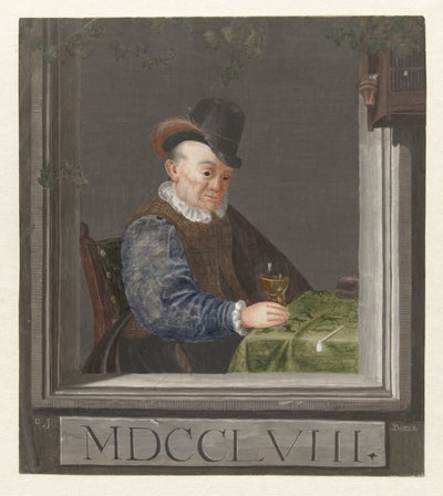 Homme assis avec un verre à la main - C.J. Boers