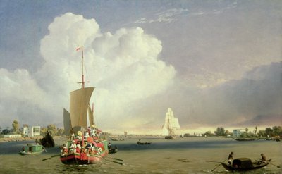 Sur la rivière Hoogly à Garden Reach en dessous de Calcutta, 1852 - C.J. Martin