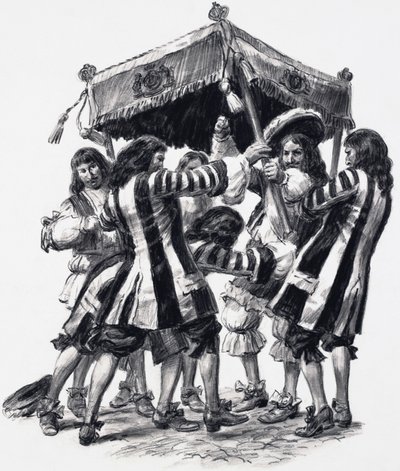 Couronnement de Charles II (gouache sur papier) - C.L. Doughty