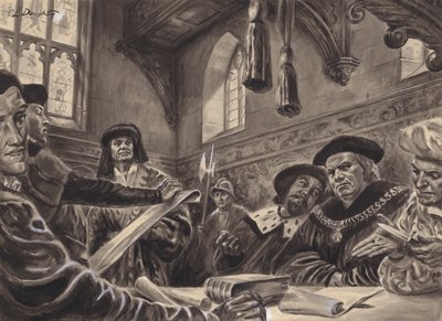 Cour de la Chambre étoilée (gouache sur papier) - C.L. Doughty