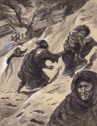 Massacre de Glencoe (gouache sur papier) - C.L. Doughty