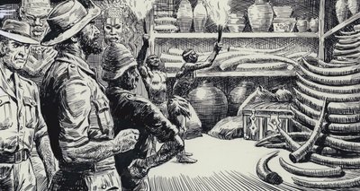 Illustration pour King Solomons Mines (gouache sur papier) - C.L. Doughty