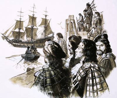 Jacques II rentre en France après la défaite de ses partisans à la bataille de Sherrifmuir. - C.L. Doughty