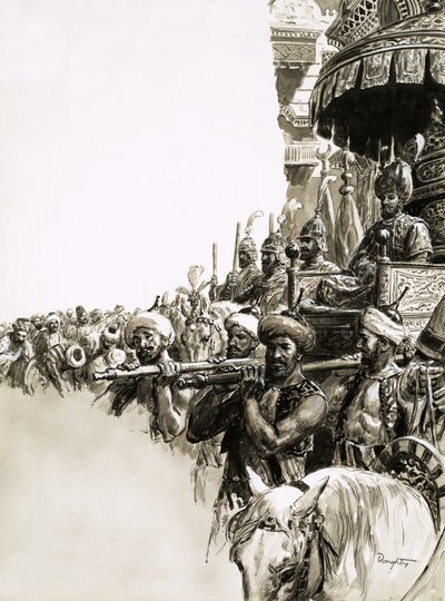 Soliman le Magnifique est accueilli avec enthousiasme par la population de Constantinople - C.L. Doughty