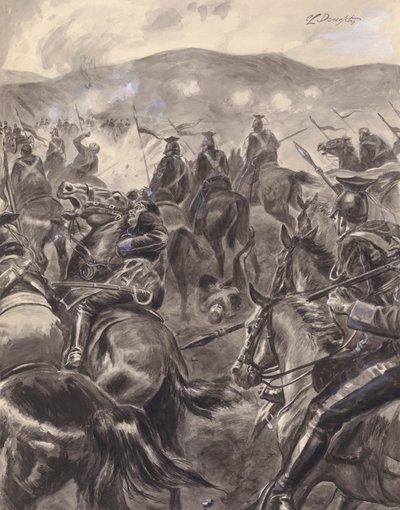 La charge de la brigade légère (gouache sur papier) - C.L. Doughty
