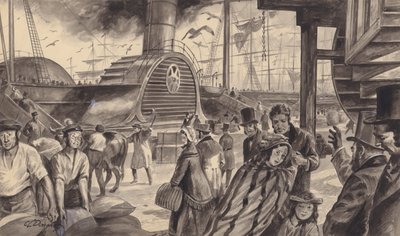Le navire à vapeur The Britannia de la Cunard Companys, qui a commencé un service bimensuel vers l