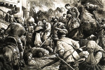 Un épéiste non identifié avec une armée d