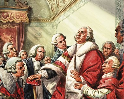 William Pitt prononce son dernier discours au Parlement en 1778 - C.L. Doughty