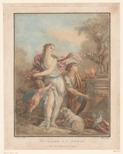 Femmes avec des fleurs et Amour - C.L. Jubier