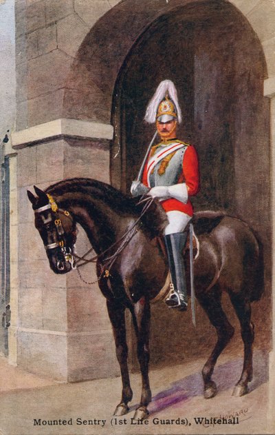 Sentinelle montée 1st Life Guards, Whitehall, 1933 - C.T. Howard