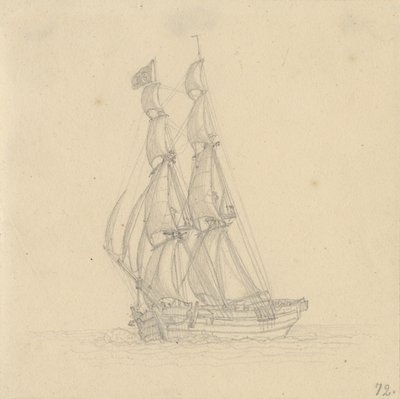 Un brig - Christoffer Wilhelm Eckersberg