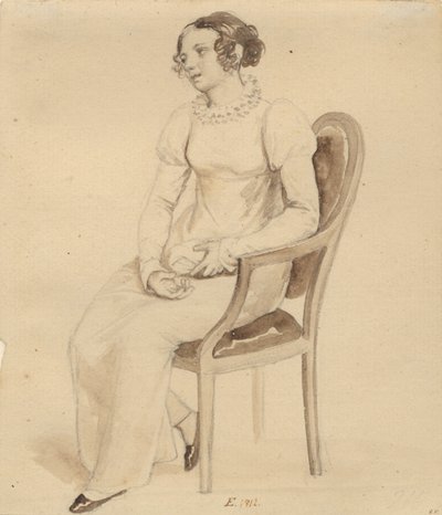 Une dame assise dans un fauteuil, tournée vers la fenêtre - Christoffer Wilhelm Eckersberg