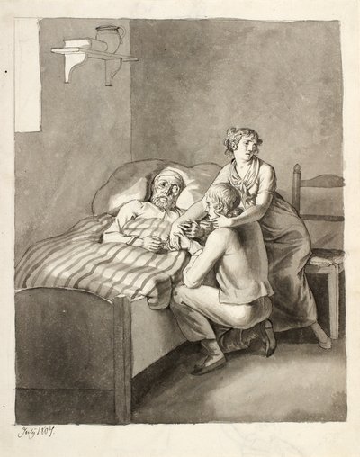 Un père mourant unit un jeune couple - Christoffer Wilhelm Eckersberg