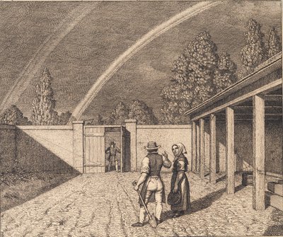 Un double arc-en-ciel. Illustration pour « Linearperspectiven », Planche V - Christoffer Wilhelm Eckersberg