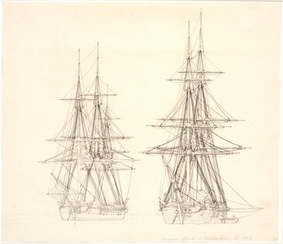 Une corvette et une brigantine à l