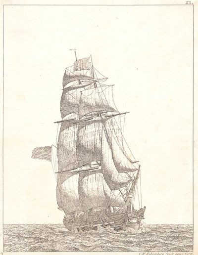 En nordamerikansk brig - Christoffer Wilhelm Eckersberg