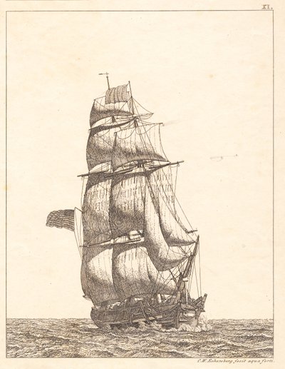 Une brigantine nord-américaine - Christoffer Wilhelm Eckersberg