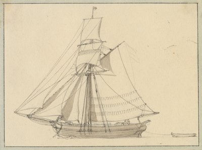 Un sloop sous voile - Christoffer Wilhelm Eckersberg