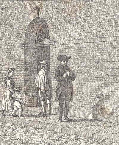Devant une porte d