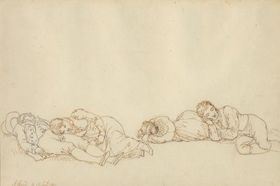 Quatre Parisiens endormis - Christoffer Wilhelm Eckersberg