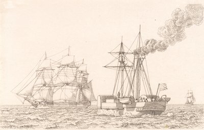 Bateau à vapeur et voilier - Christoffer Wilhelm Eckersberg