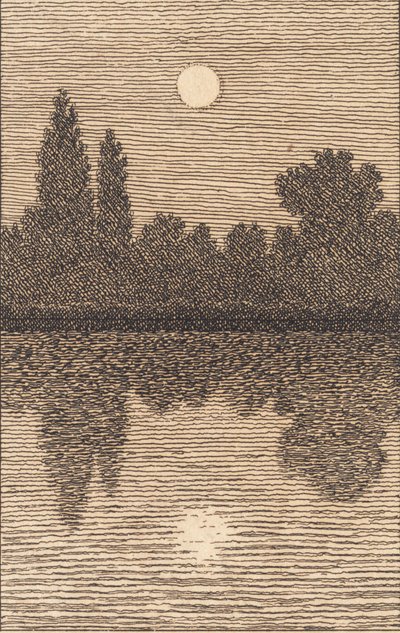 Clair de lune sur un lac. Illustration pour "Linearperspectiven", planche IV - Christoffer Wilhelm Eckersberg