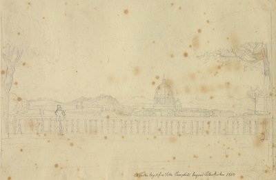 Parti fra Villa Pamphili mod Peterskirken - Christoffer Wilhelm Eckersberg