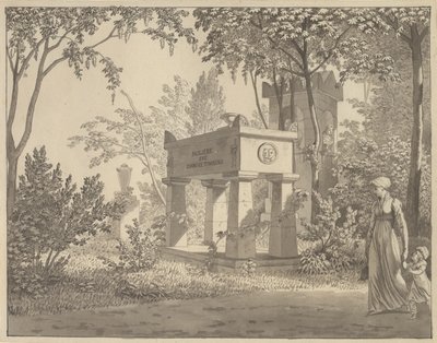 Le sarcophage de Molière dans le Jardin Élysée - Christoffer Wilhelm Eckersberg