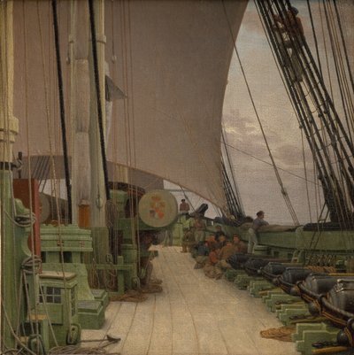 La Batterie tribord et le Pont de la Corvette "Najaden" - Christoffer Wilhelm Eckersberg