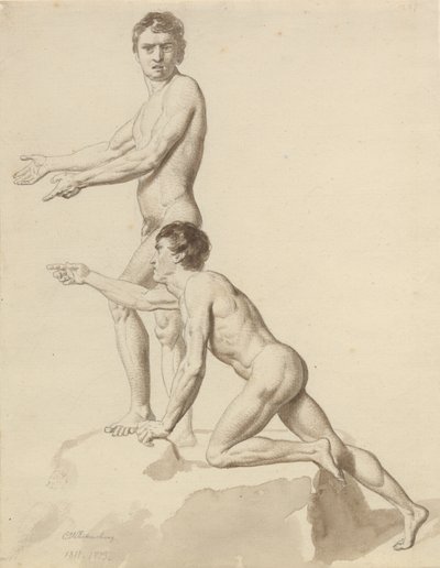 Deux Israélites sur un bloc de roche - Christoffer Wilhelm Eckersberg