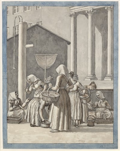 Marchandes de marché à Copenhague - Christoffer Wilhelm Eckersberg