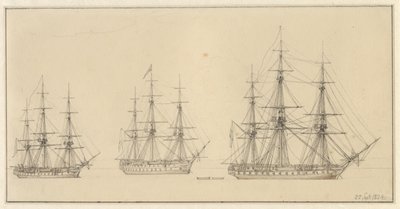 Trois navires de ligne russes - Christoffer Wilhelm Eckersberg