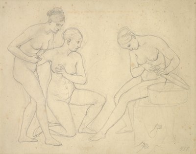 Esquisse pour le tableau des filles de Cekrops. - Christoffer Wilhelm Eckersberg