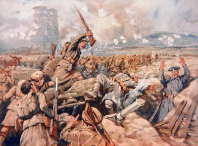 Charge des régiments écossais à Loos - C. Dudley (after) Tennant